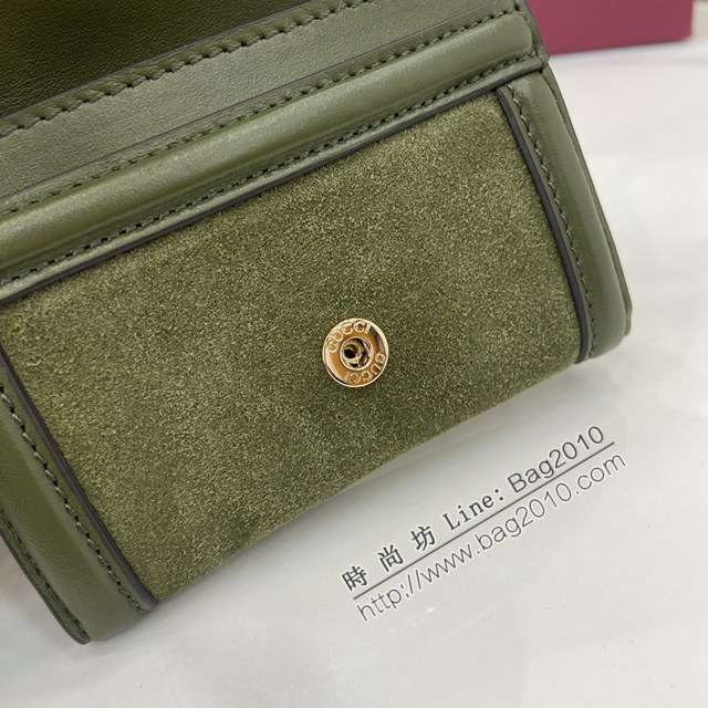 Gucci專櫃古馳最新款圓形互扣式雙G標識卡片夾卡包零錢包 jh2672型號：818795
